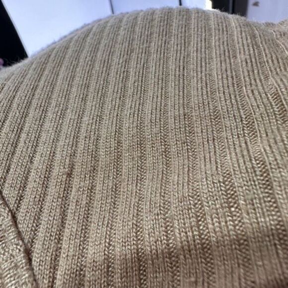 Reformation Crew Neck Ribbed Tank Top XS Tan Beige Neutral Stretch Layering - Picture 9 of 9